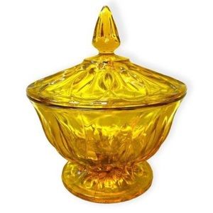 Vintage Amber Glass Candy Dish, Indiana Glass Dish, Amber glass, vintage glass